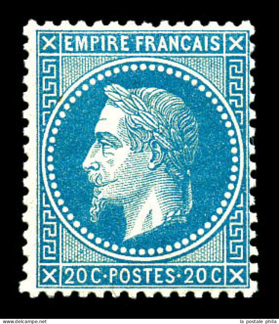 ** N°29B, 20c Bleu Type II, Fraîcheur Postale. SUP (certificat)  Qualité: ** - 1863-1870 Napoléon III. Laure
