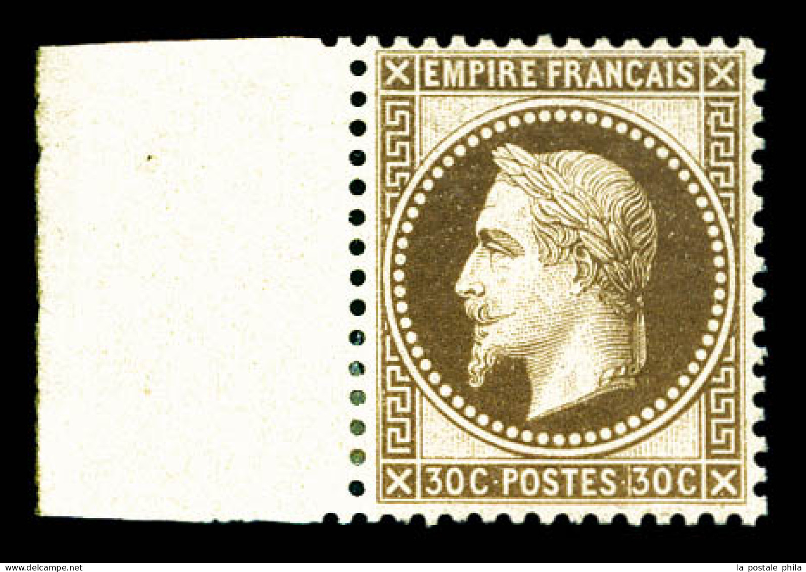 * N°30, 30c Brun, Bord De Feuille, Très Bon Centrage. SUP (signé/certificat)  Qualité: *  Cote: 1300 Euros - 1863-1870 Napoleon III With Laurels