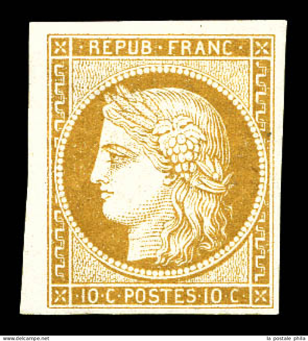* N°36c, Granet, 10c Bistre-jaune Non Dentelé, TB  Qualité: *  Cote: 450 Euros - 1870 Beleg Van Parijs