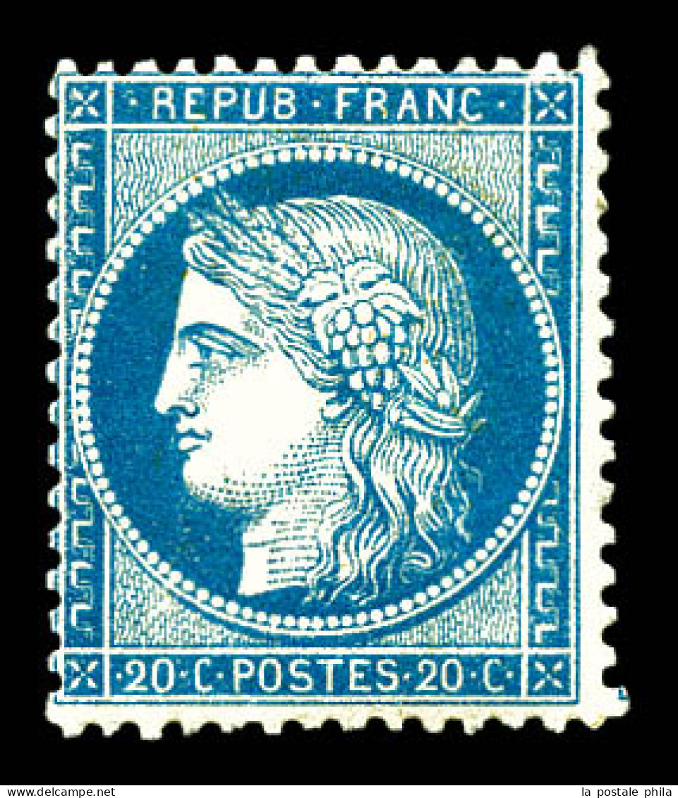 ** N°37, 20c Bleu. TTB (certificat)  Qualité: ** - 1870 Asedio De Paris