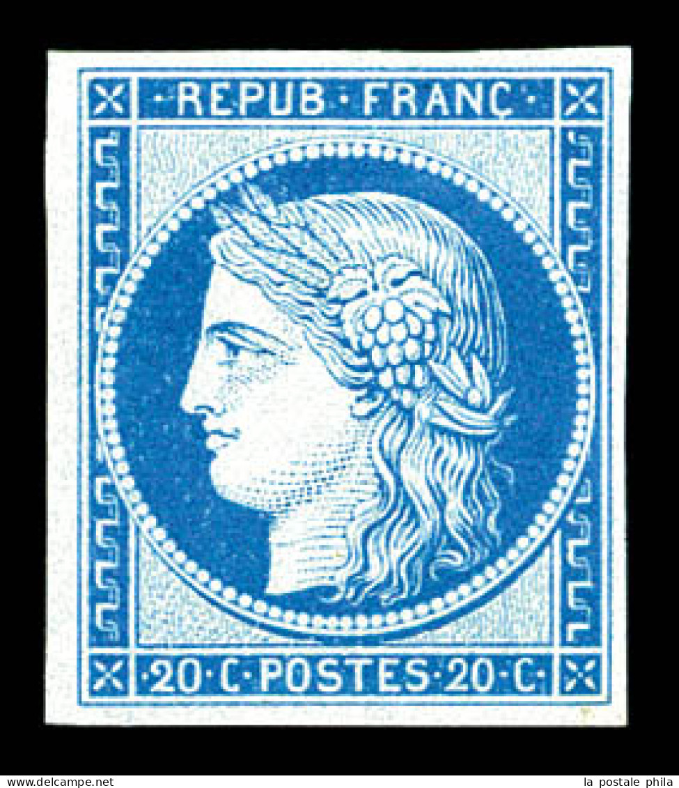 (*) N°37f, Granet, 20c Bleu, Fraîs, SUP (certificat)  Qualité: (*)  Cote: 500 Euros - 1870 Belagerung Von Paris