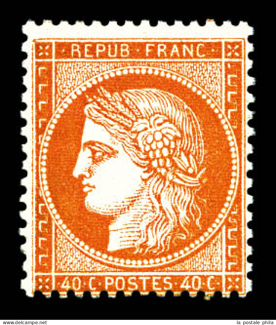 ** N°38, 40c Orange, Fraîcheur Postale. SUP (certificat)  Qualité: ** - 1870 Siège De Paris