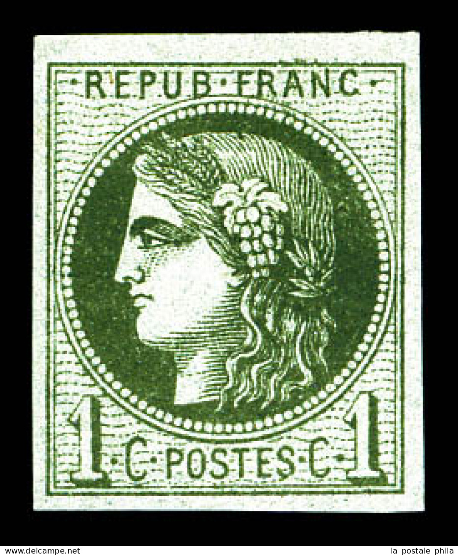 (*) N°39Ab, 1c Gris Olive Foncé, Jolie Nuance. TTB  Qualité: (*)  Cote: 200 Euros - 1870 Emission De Bordeaux