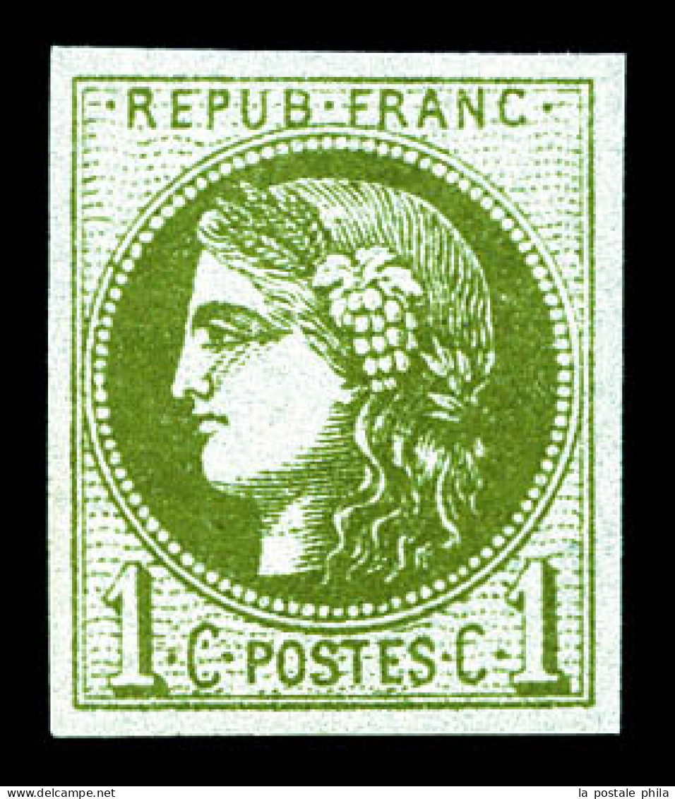 ** N°39B, 1c Olive Report 2. TTB  Qualité: ** - 1870 Ausgabe Bordeaux