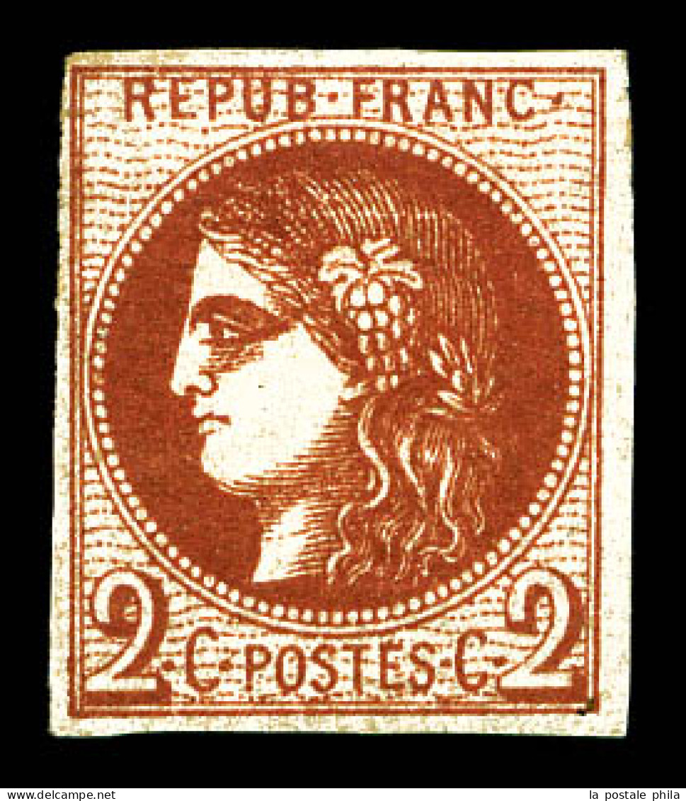 * N°40Bf, 2c Rouge Brique Foncé. TB (signé Brun/certificats)  Qualité: *  Cote: 2500 Euros - 1870 Emisión De Bordeaux