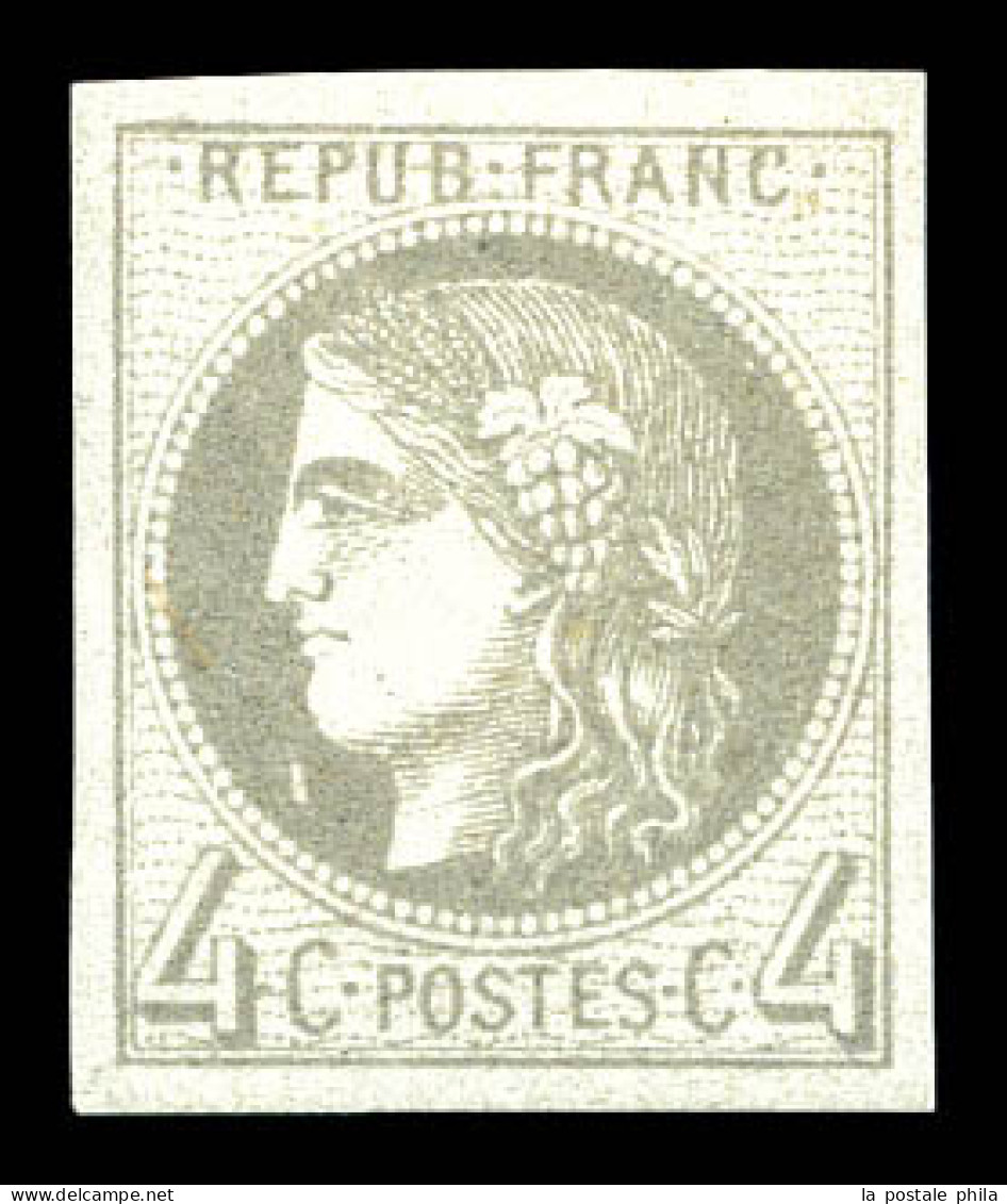 ** N°41B, 4c Gris, Fraîcheur Postale. SUP (signé Calves/Brun/certificat)  Qualité: ** - 1870 Emisión De Bordeaux