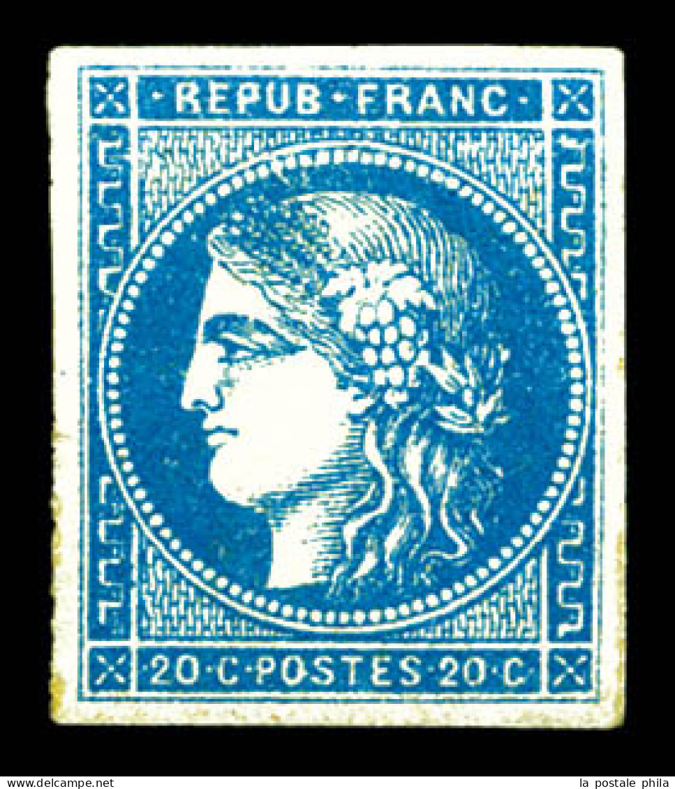 * N°45A, 20c Bleu Type II Report 1, GNO, TB  Qualité: *  Cote: 2200 Euros - 1870 Emisión De Bordeaux