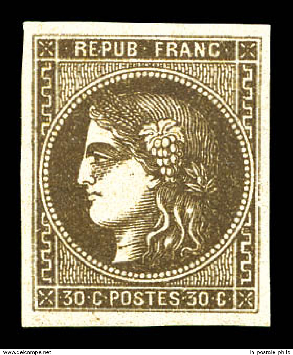 ** N°47, 30c Brun, Fraîcheur Postale, SUP (certificat)  Qualité: ** - 1870 Ausgabe Bordeaux