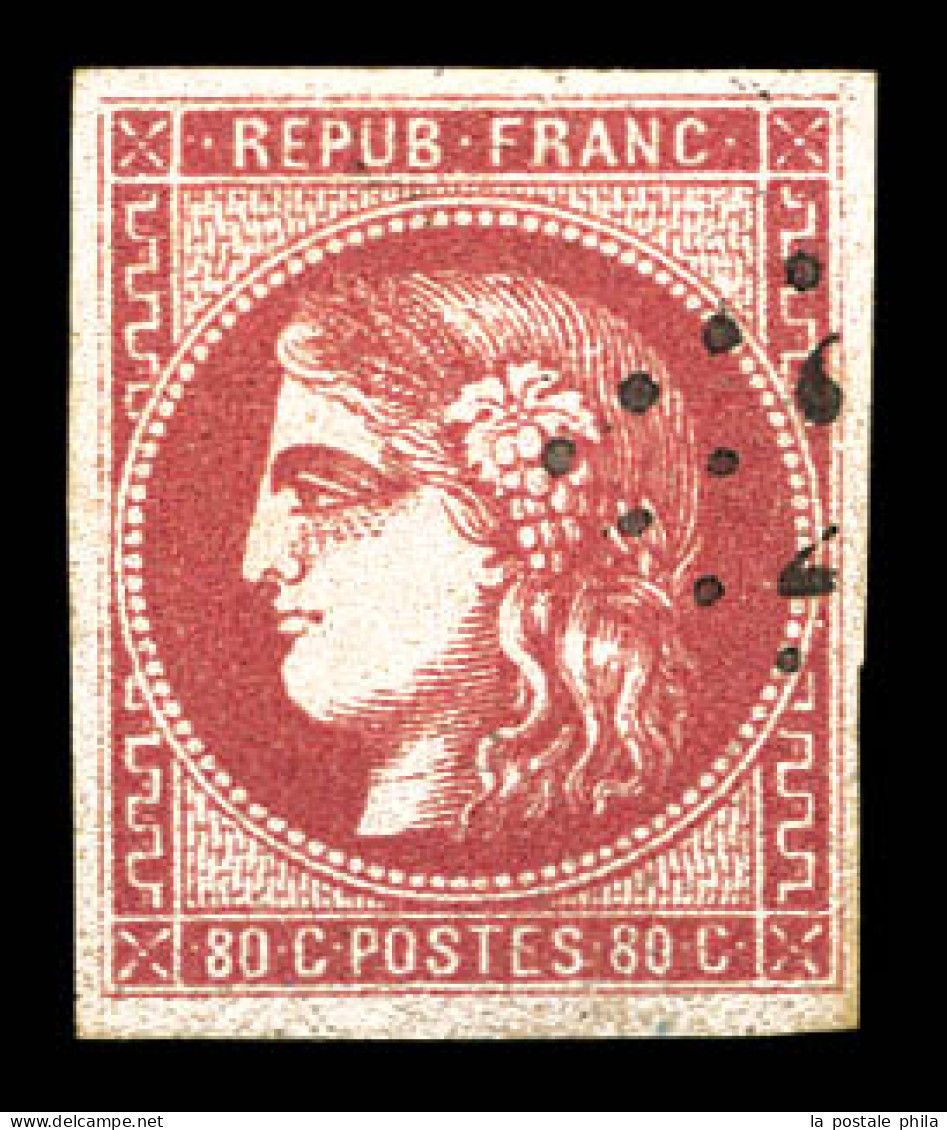 O N°49a, 80c Rose-clair, Très Frais. TTB  Qualité: Oblitéré  Cote: 350 Euros - 1870 Emissione Di Bordeaux