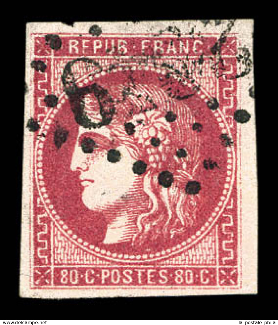 O N°49b, 80c Rose Vif, Très Jolie Nuance. TTB (signé Brun)  Qualité: Oblitéré  Cote: 420 Euros - 1870 Ausgabe Bordeaux