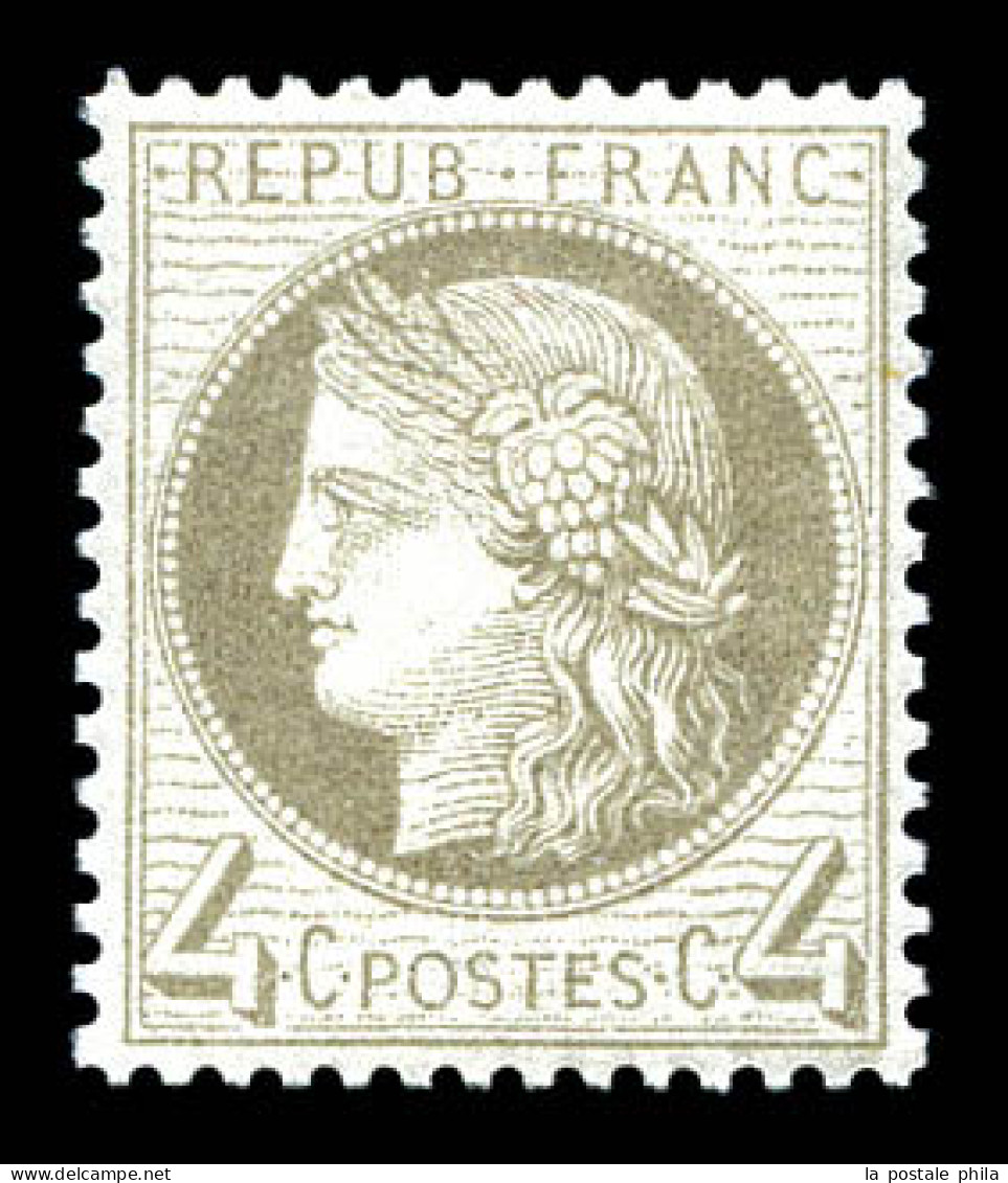 ** N°52, 4c Gris, Fraîcheur Postale, Très Bon Centrage, SUPERBE (certificat)  Qualité: ** - 1871-1875 Cérès