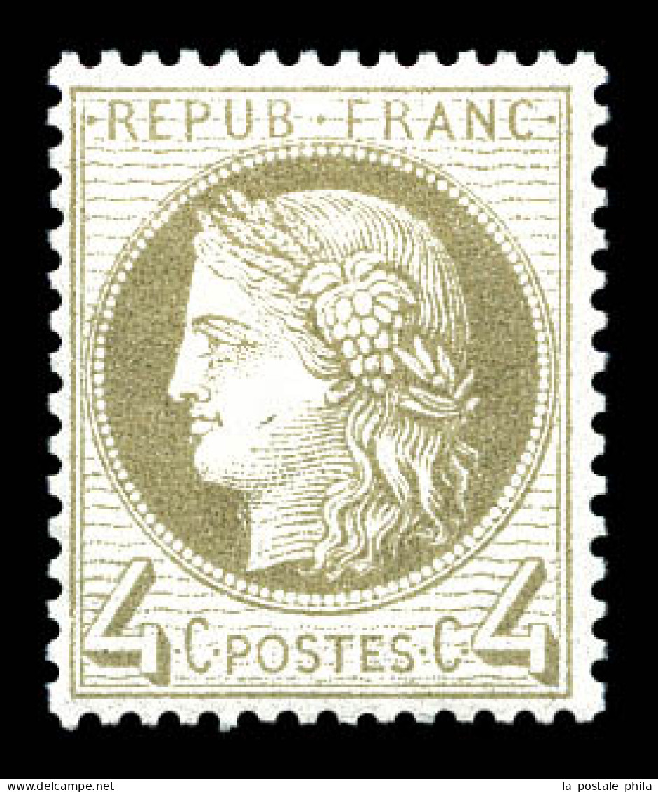 ** N°52, 4c Gris, Bord De Feuille, Fraîcheur Postale. TTB (certificat)  Qualité: ** - 1871-1875 Ceres