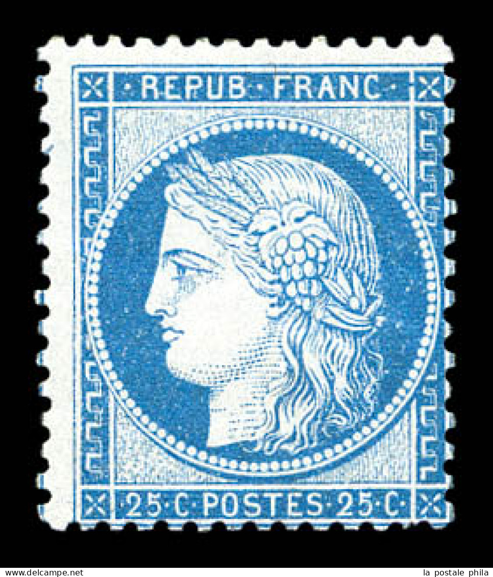 ** N°60B, 25c Bleu Type II, Fraîcheur Postale. SUPERBE. R.R. (signé/certificat)  Qualité: ** - 1871-1875 Cérès