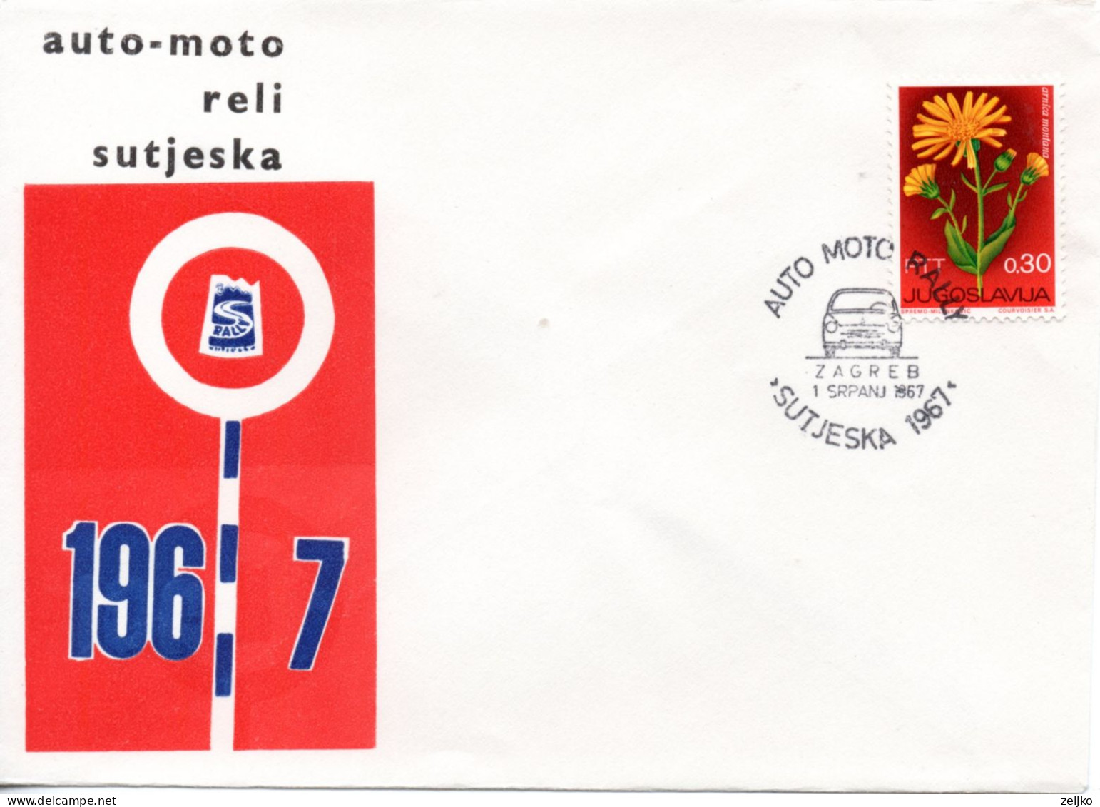 Yugoslavia, Auto Motto Rally Sutjeska 1967, Cancel Zagreb - Automobile