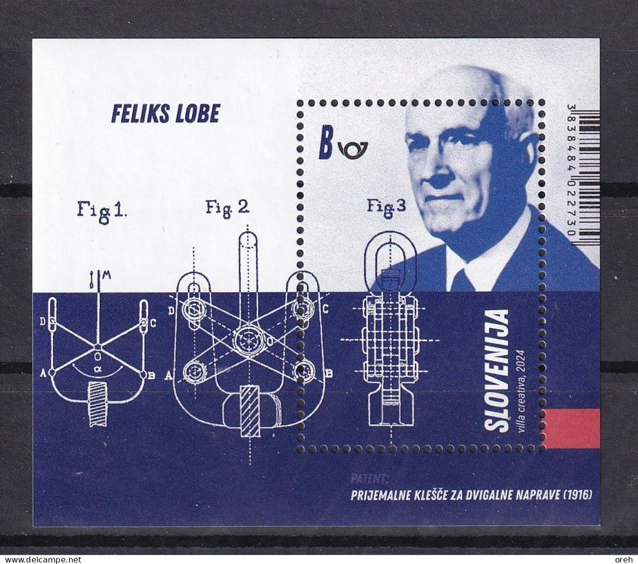 SLOVENIA 2024,First Slovene Inventors - Feliks Lobe,BLOCK,MNH - Slovenia