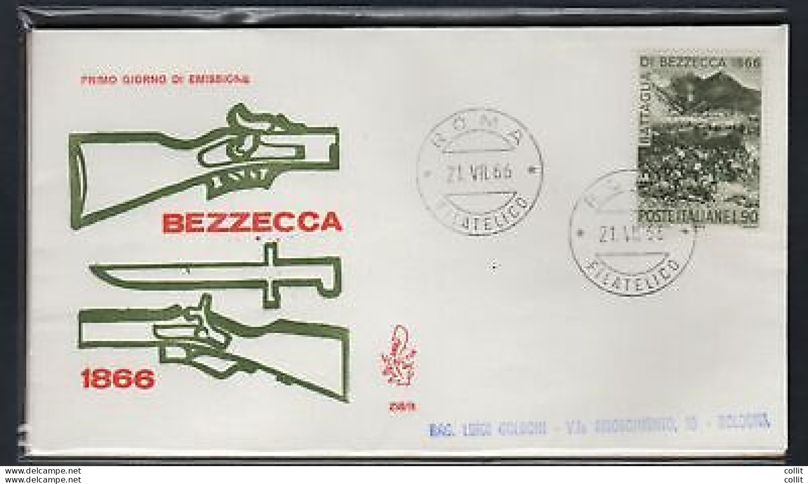 Italia FDC Venetia 1966 Bezzeca Isolato Viaggiata  Per L'Italia - FDC