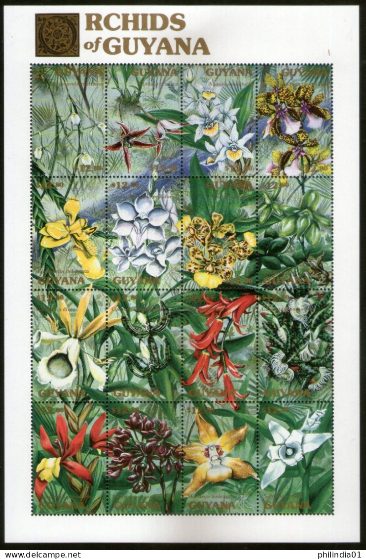 Guyana 1990 Orchids Flowers Flora Sc 2369 Sheetlet MNH # 19200 - Orchideeën