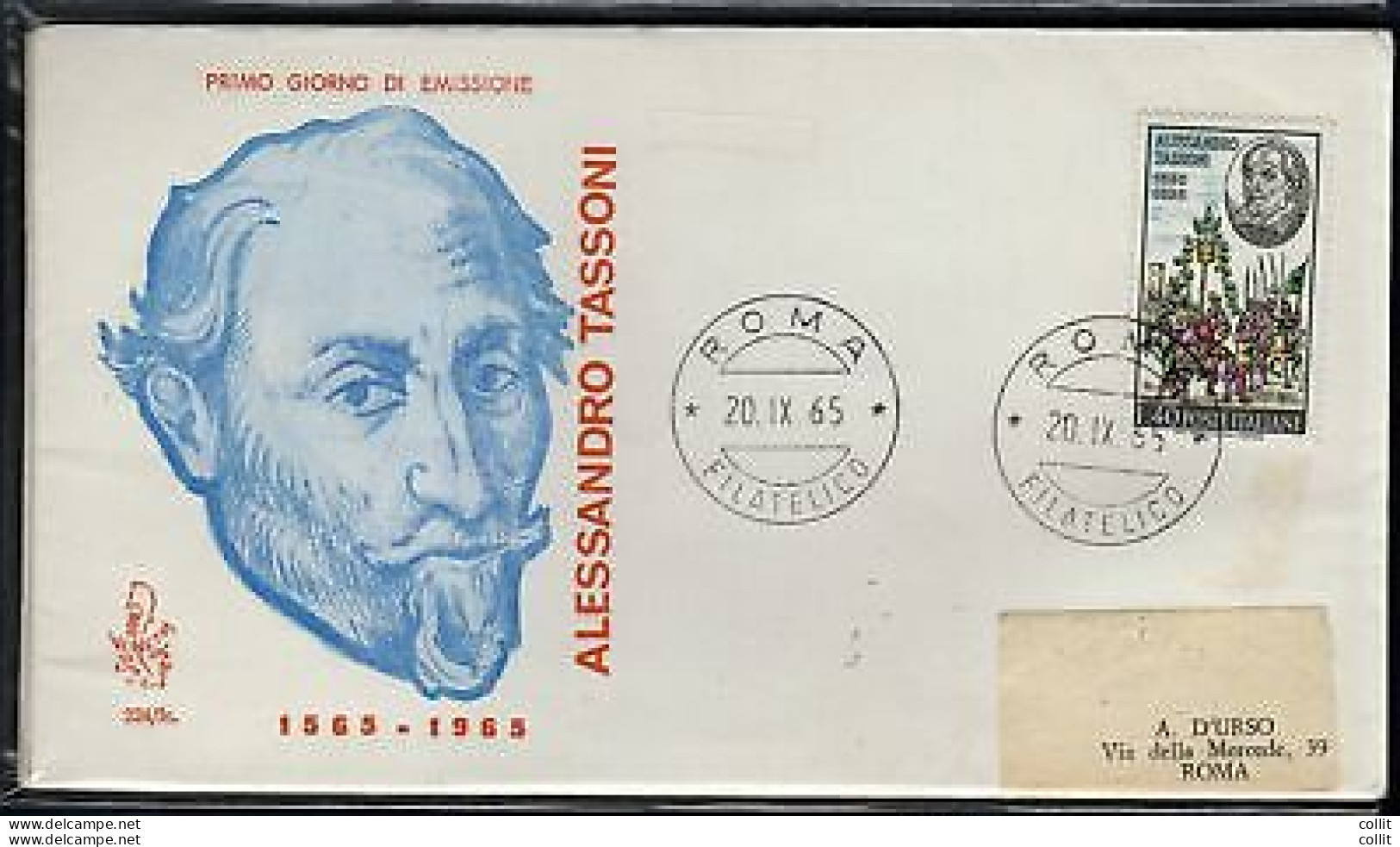 Italia FDC Venetia 1965 Tassoni  Viaggiata  Per L'Italia - FDC