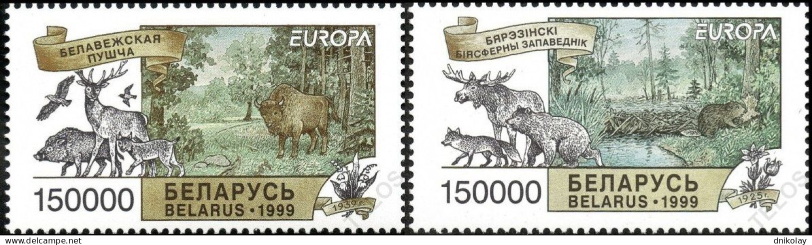 1999 328 Belarus EUROPA Stamps - Nature Reserves And Parks - Berezinskiy Nature Reserve MNH - Wit-Rusland