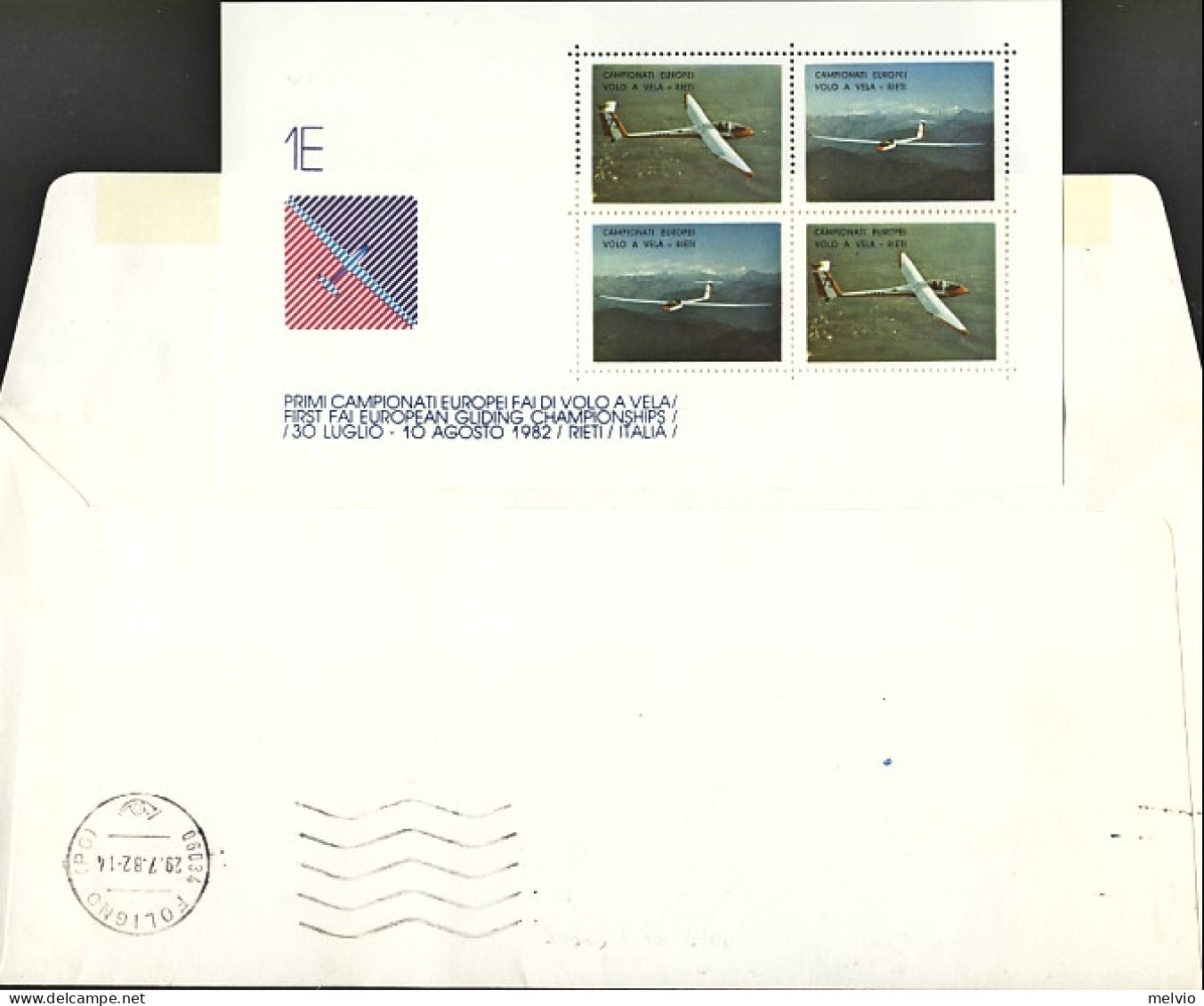 Vaticano-1982 Busta Illustrata Primi Campionati Europei F.A.I. I^volo A Vela Dis - Airmail