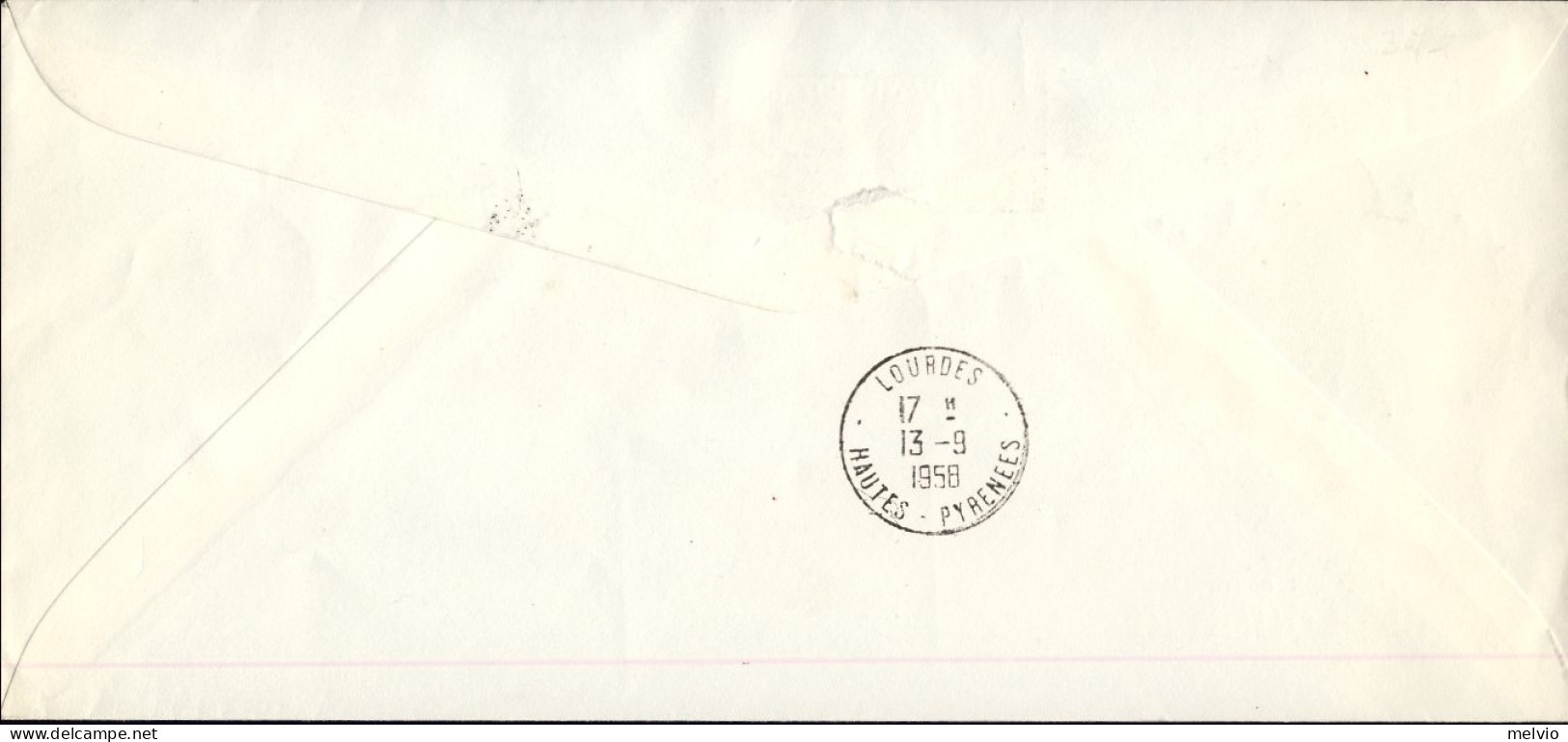 Vaticano-1958 Cat.Pellegrini N.883 Euro190, Air France Roma Lourdes Volo Special - Airmail