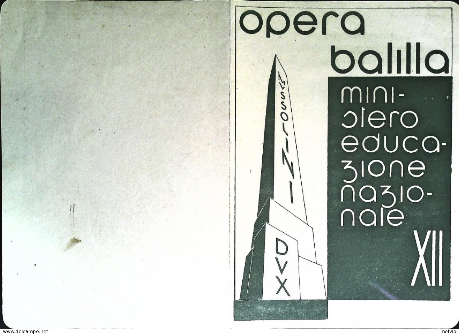 1934-pagella Ministero Educazione Nazionale Opera Balilla A.XII - Diplomi E Pagelle