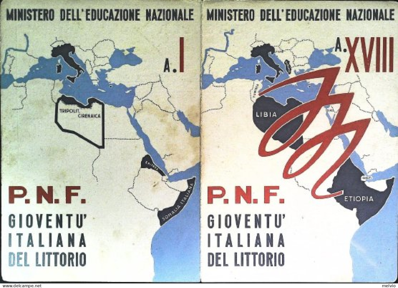 1940-pagella Ministero Educazione Nazionale Vincere P.N.F. Gioventù Italiana Del - Diplomas Y Calificaciones Escolares