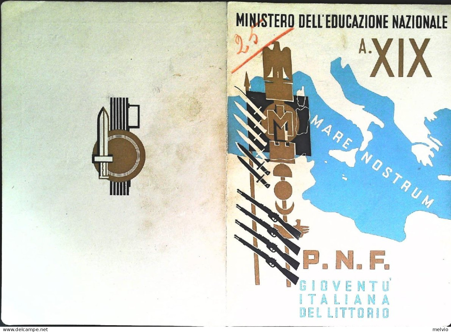 1941-pagella Ministero Educazione Nazionale P.N.F. Gioventù Italiana Del Littori - Diplômes & Bulletins Scolaires