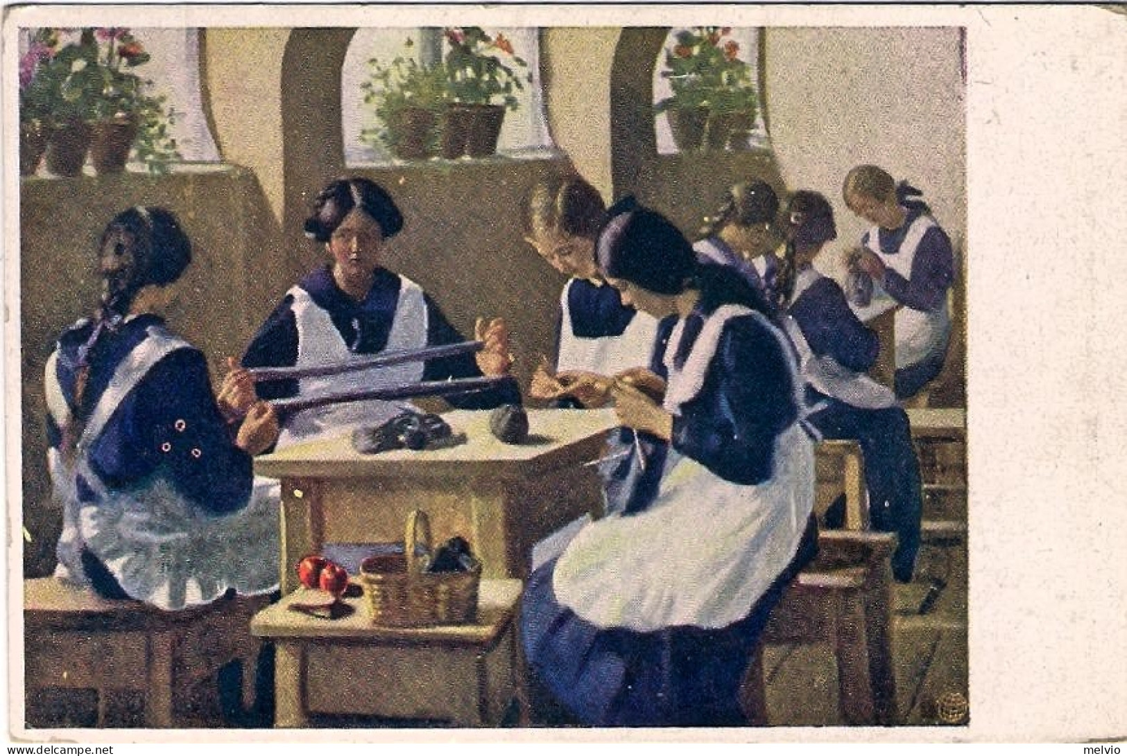 1915-Ungheria Cartolina "giovani Tessitrici Al Lavoro"viaggiata - Ungheria