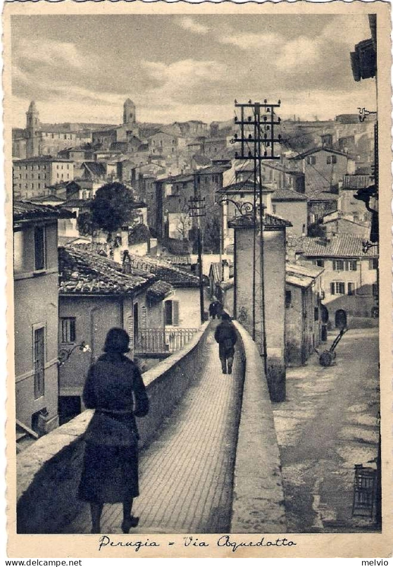 1940-"Perugia-via Acquedotto" Affrancata 30c.Imperiale - Perugia