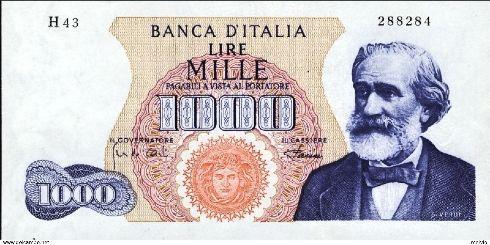 1968-biglietto Di Banca L. 1.000 Verdi 1 Tipo-Medusa Data 20 Maggio Firme Carli/ - Autres & Non Classés