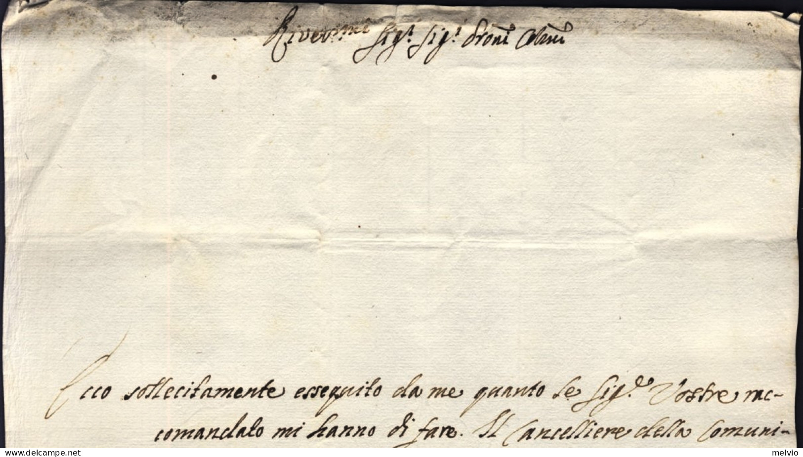 1758-Bagnolo 30 Giugno Lettera Di Paolo Barzani A Francesco Antonio Arici - Documentos Históricos
