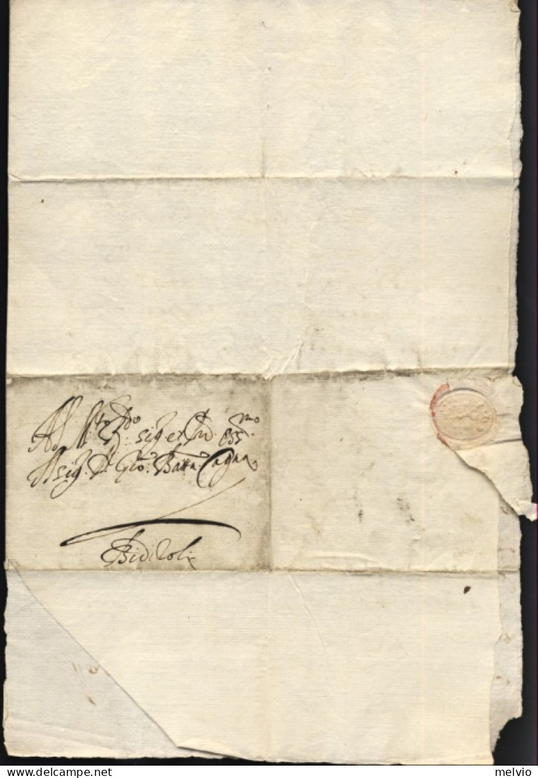 1647-Brescia 23 Febbraio Lettera Di Pietro Paderno A Giovanni Battista Cagna A B - Documents Historiques