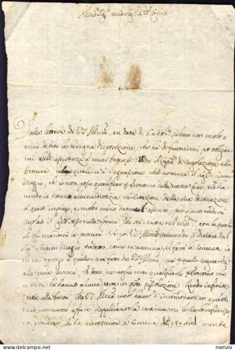 1709-Venezia 16 Settembre Lettera Di Carlo Maggio - Documents Historiques