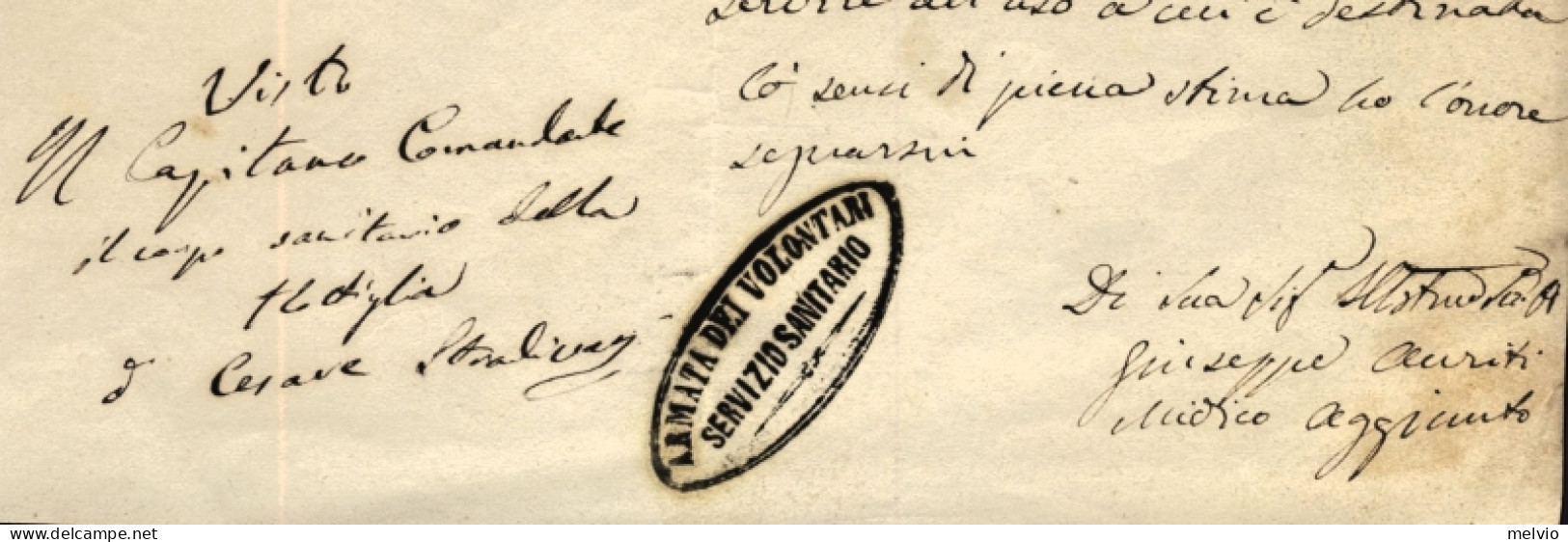 1866-Armata Dei Volontari Servizio Sanitario-lettera Al Sindaco Di Salò Con Rich - Historical Documents