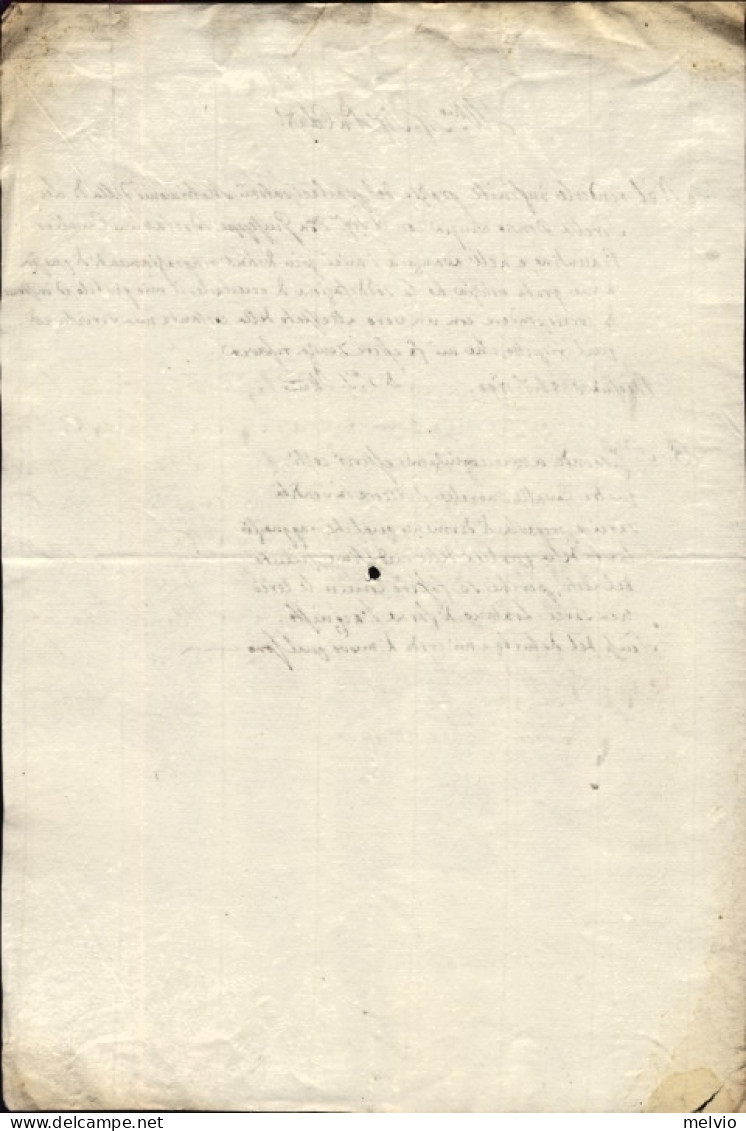 1794-Lodi 26 Settembre Lettera Di Giuseppe Azzati Muzani, Allegata Minuta Di Ris - Documents Historiques