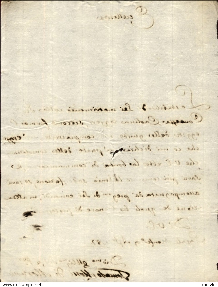 1787-Casale Monferrato 9 Aprile Lettera Di Tomaso Mossi Di Morano - Documents Historiques