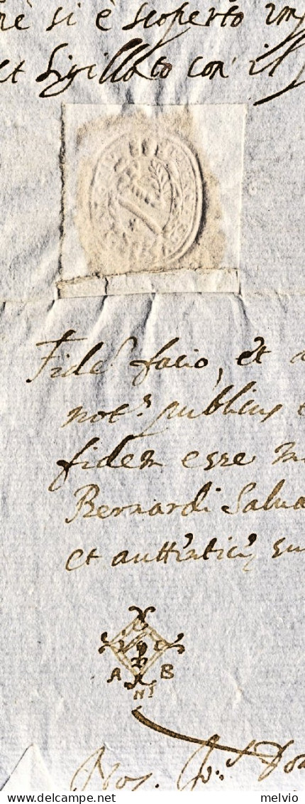 1627-documento Curato Bernardo Salvadori Dato In Salò Il 26 Maggio Con Due Sigil - Historical Documents