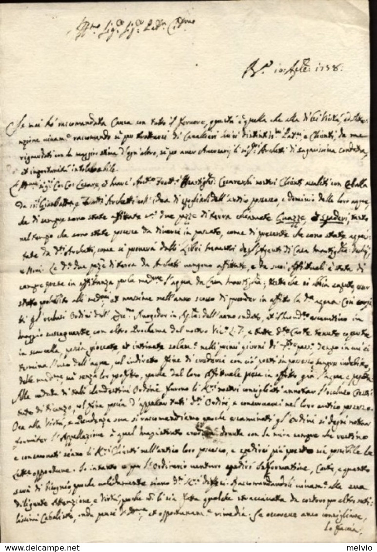 1738-Brescia 10 Aprile Lettera Di Enrico Bondioli - Historical Documents