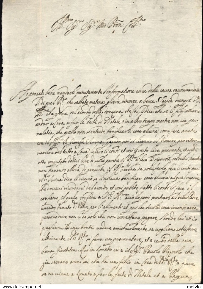 1690-Brescia 10 Dicembre Lettera Di Valerio Faglia - Historical Documents
