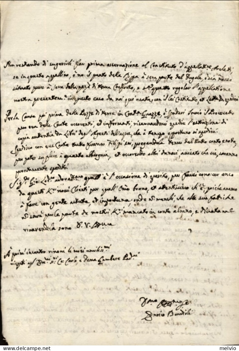 1738-Brescia 13 Aprile Lettera Di Enrico Bondioli Scritta Su 4 Facciate - Historical Documents