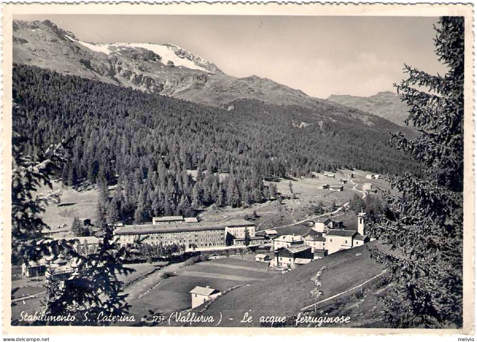 1938-cartolina Foto "stabilimento S.Caterina Valfurva Sondrio-le Acque Ferrugino - Sondrio