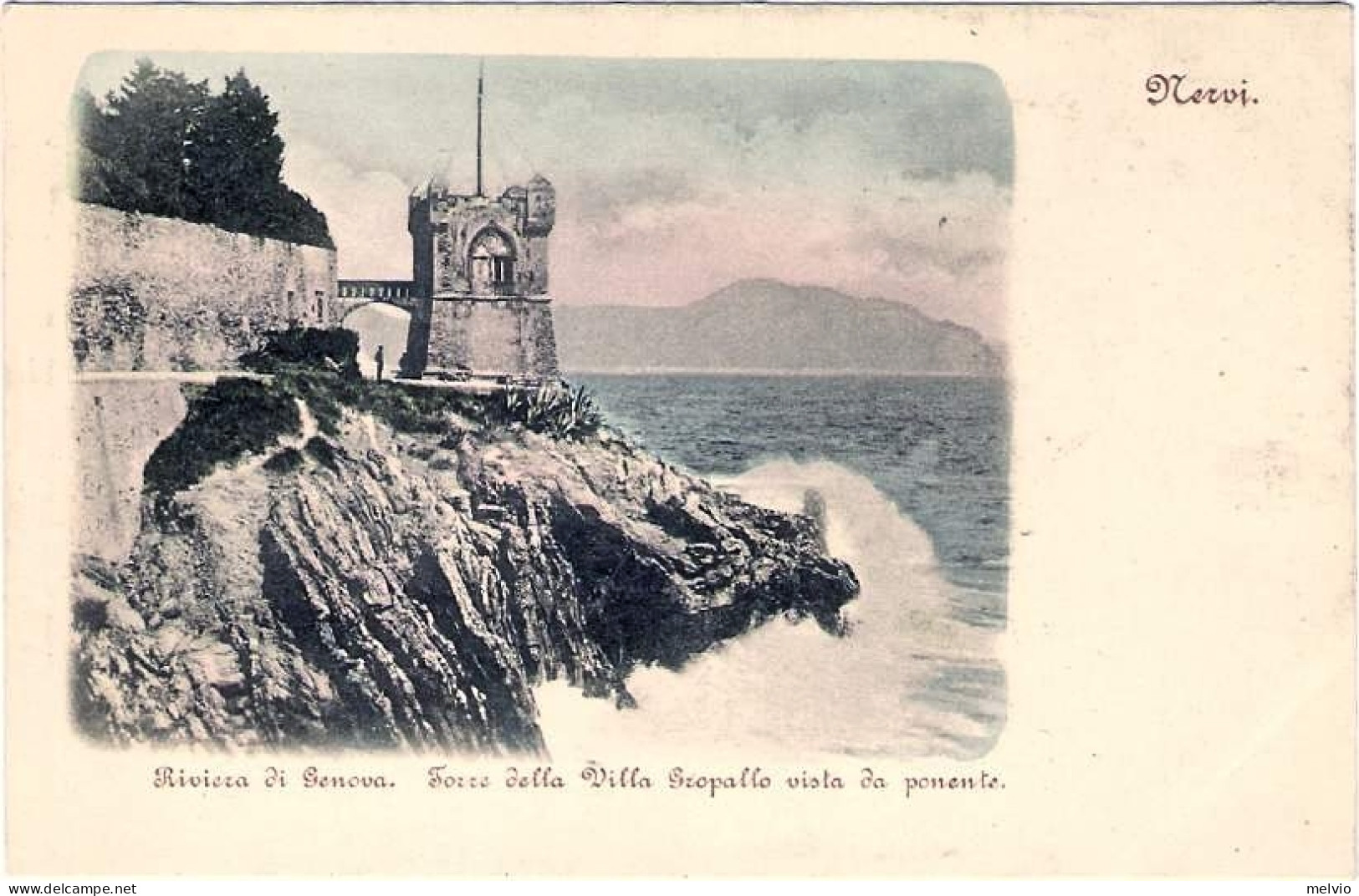 1900circa-"Nervi Riviera Di Genova Torre Della Villa Gropallo Vista Da Ponente" - Genova (Genoa)