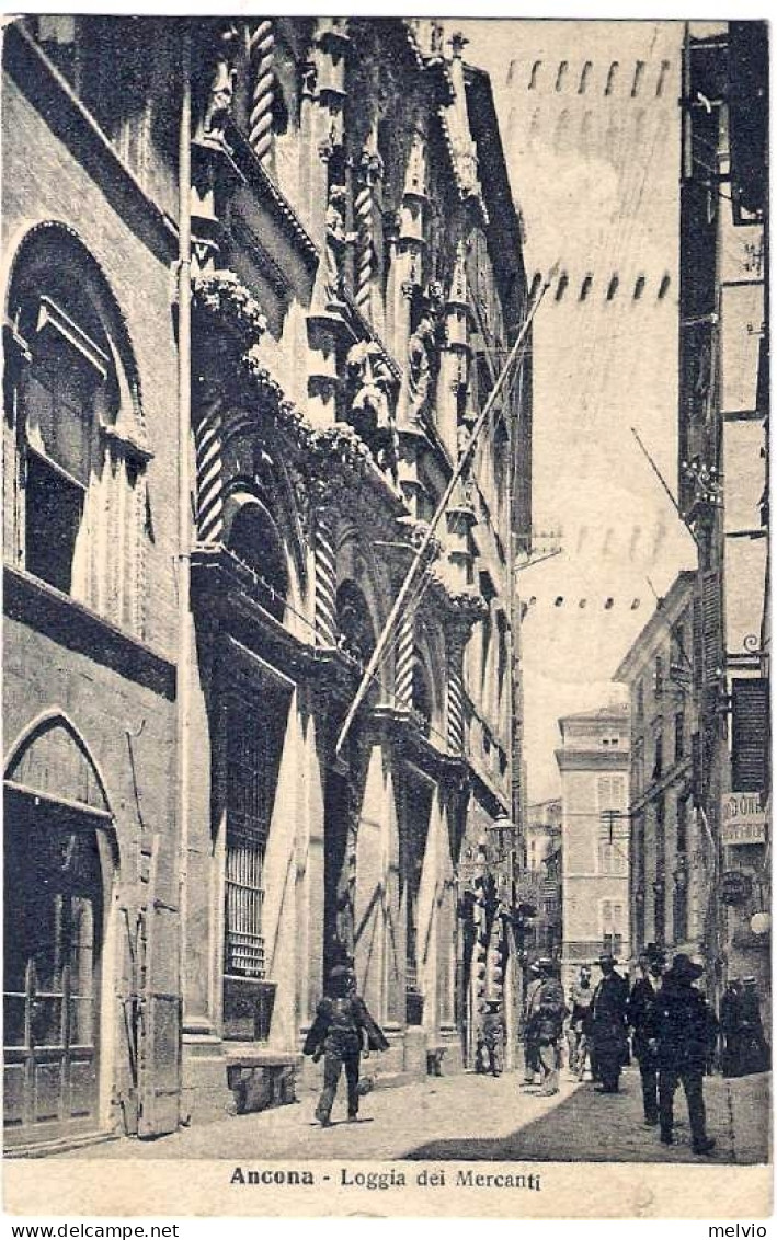 1922-"Ancona Loggia Dei Mercanti"affrancata 5c.Leoni - Ancona