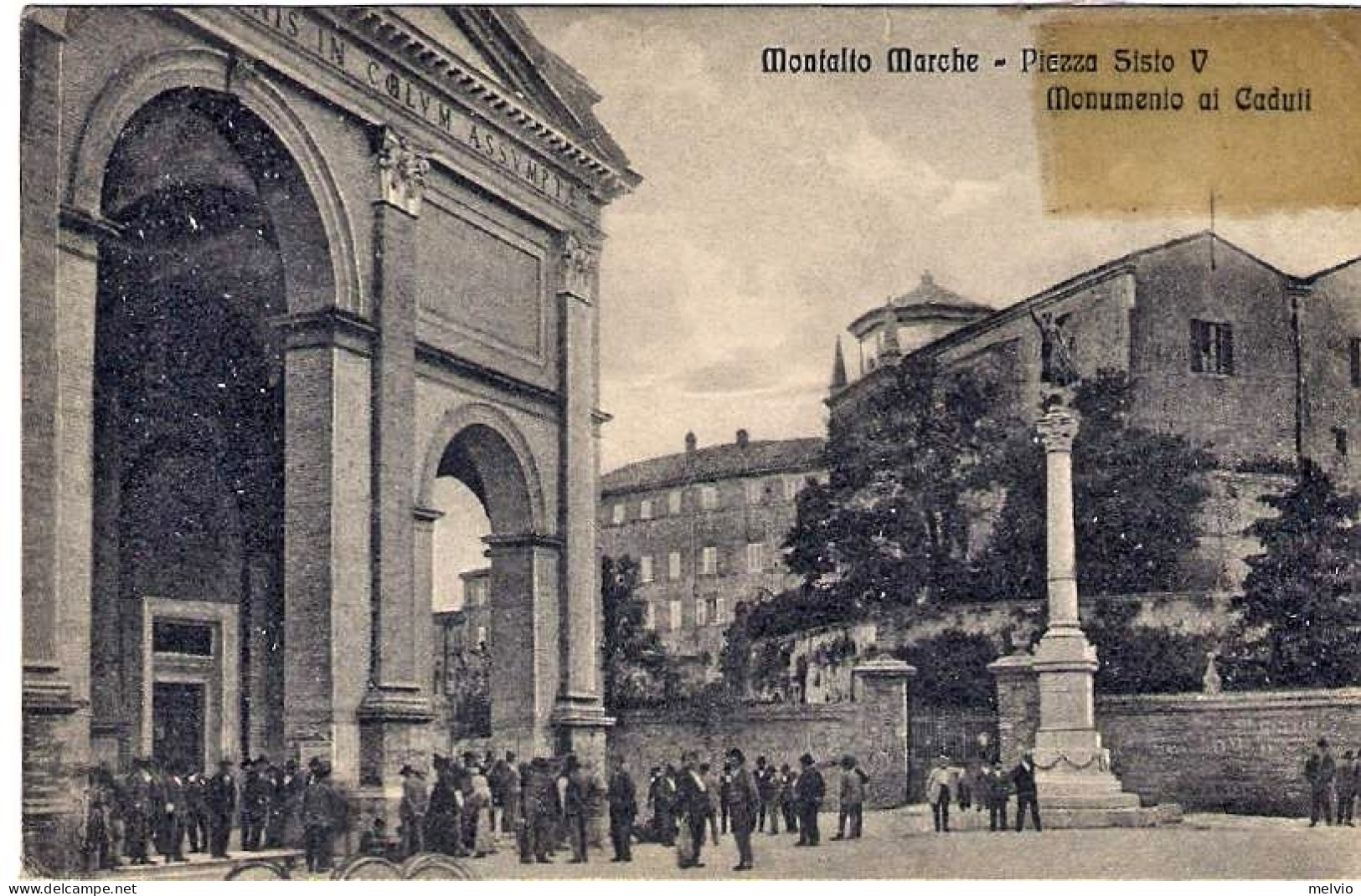 1930-"Montalto Marche Piazza Sisto 5 Monumento Ai Caduti"viaggiata - Ascoli Piceno