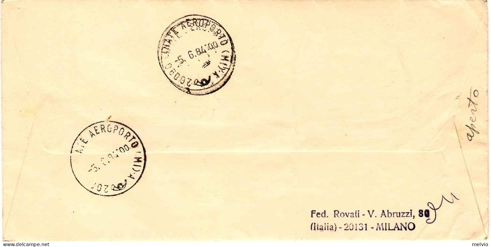1984-lettera Con Affrancatura Varia Annullo Speciale Villafranca (VR)intitolazio - 1981-90: Poststempel