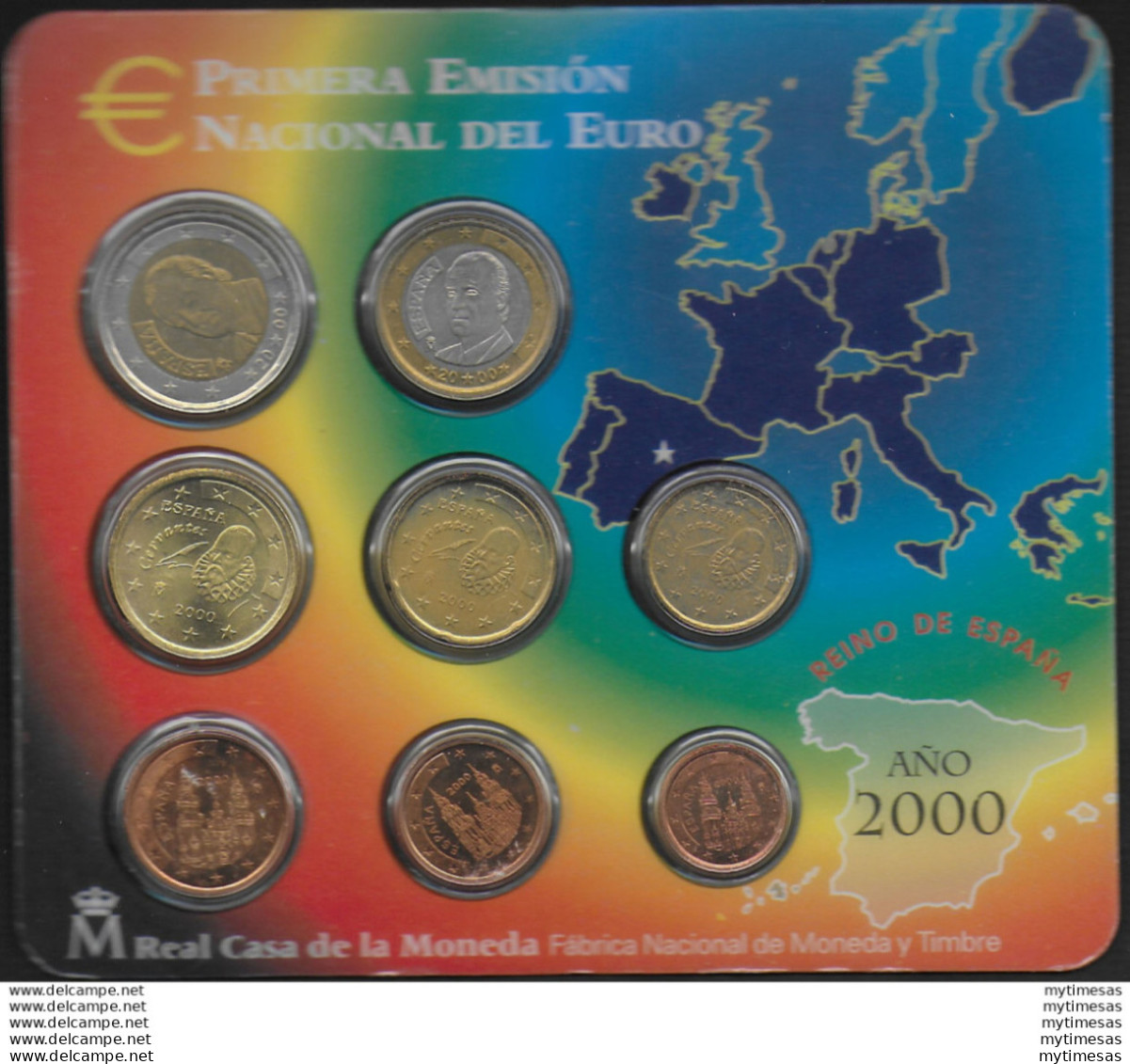 2000 Spagna Divisionale 8 Monete FDC - Spanien