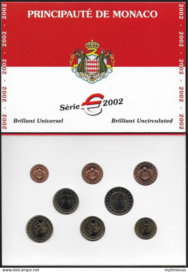 2002 Monaco Divisionale 8 Monete FDC - Mónaco