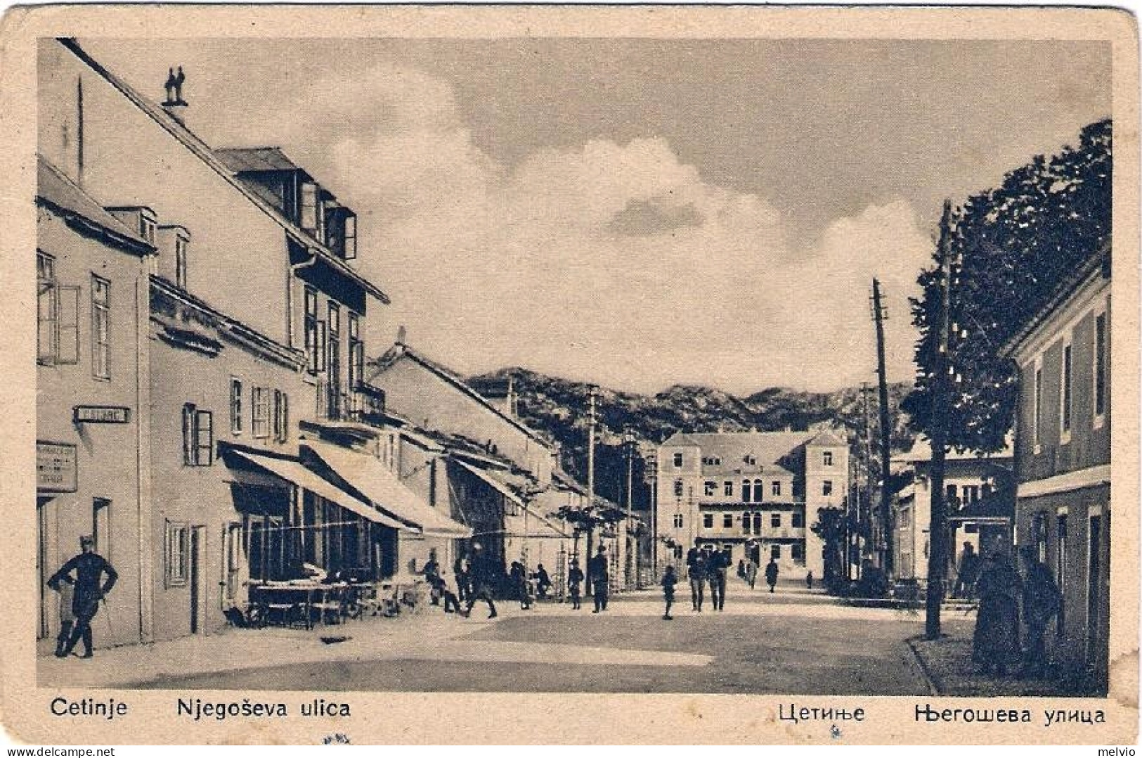 1941-Jugoslavia Cartolina "Cetinje Njegoseva Ulica"diretta In Italia - Joegoslavië