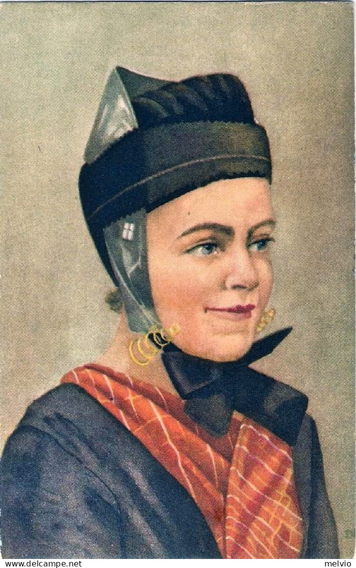 1930circa-Olanda Cartolina "Staphorst Donna In Costume" - Femmes